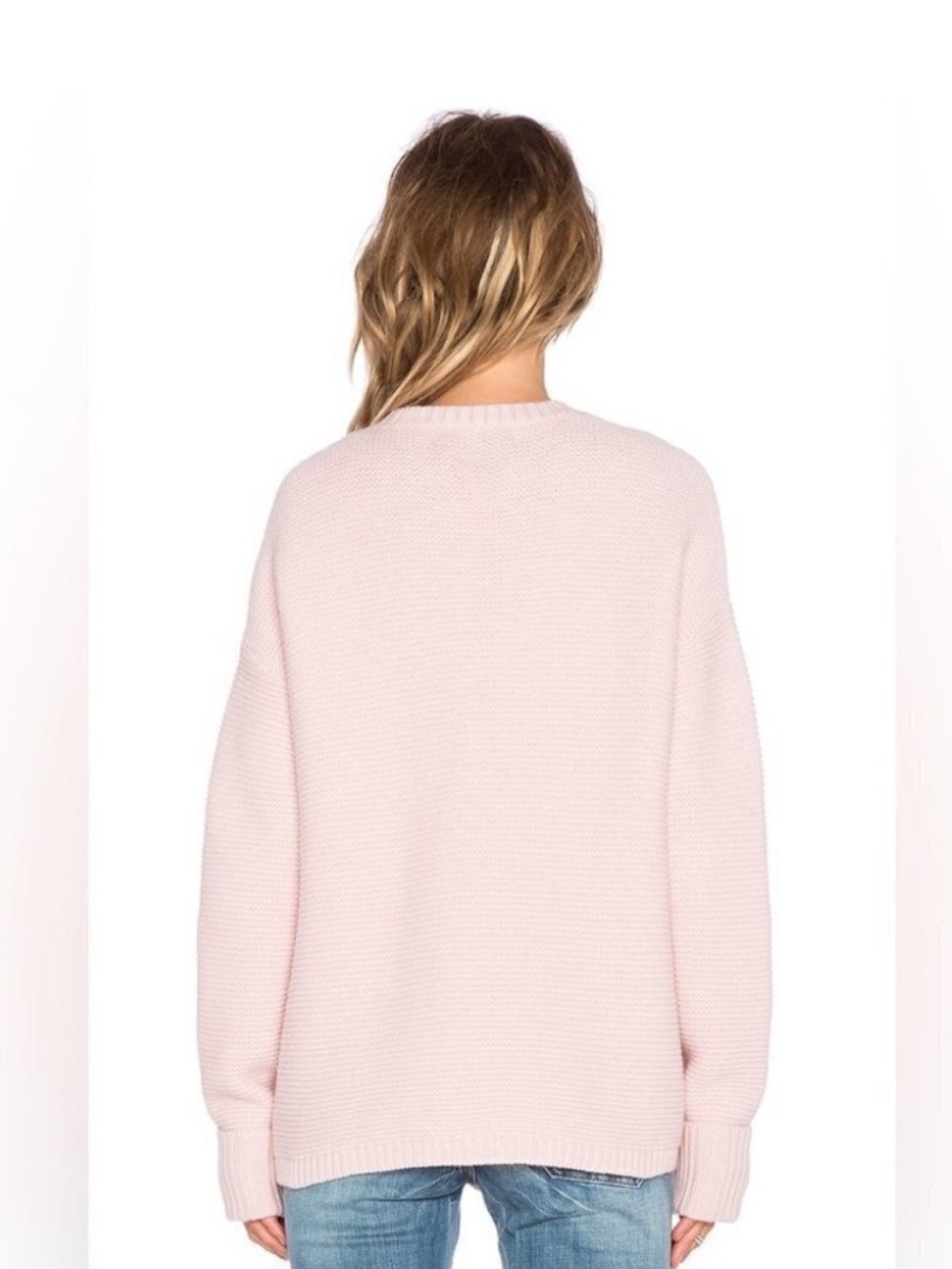 Free People OTS Chunky Knit Sweater Grey XS neutral minimalist cottage coastal - Picture 14 of 14